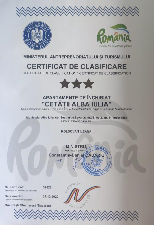 Apartamentul Cetatii Alba Iulia Exterior foto